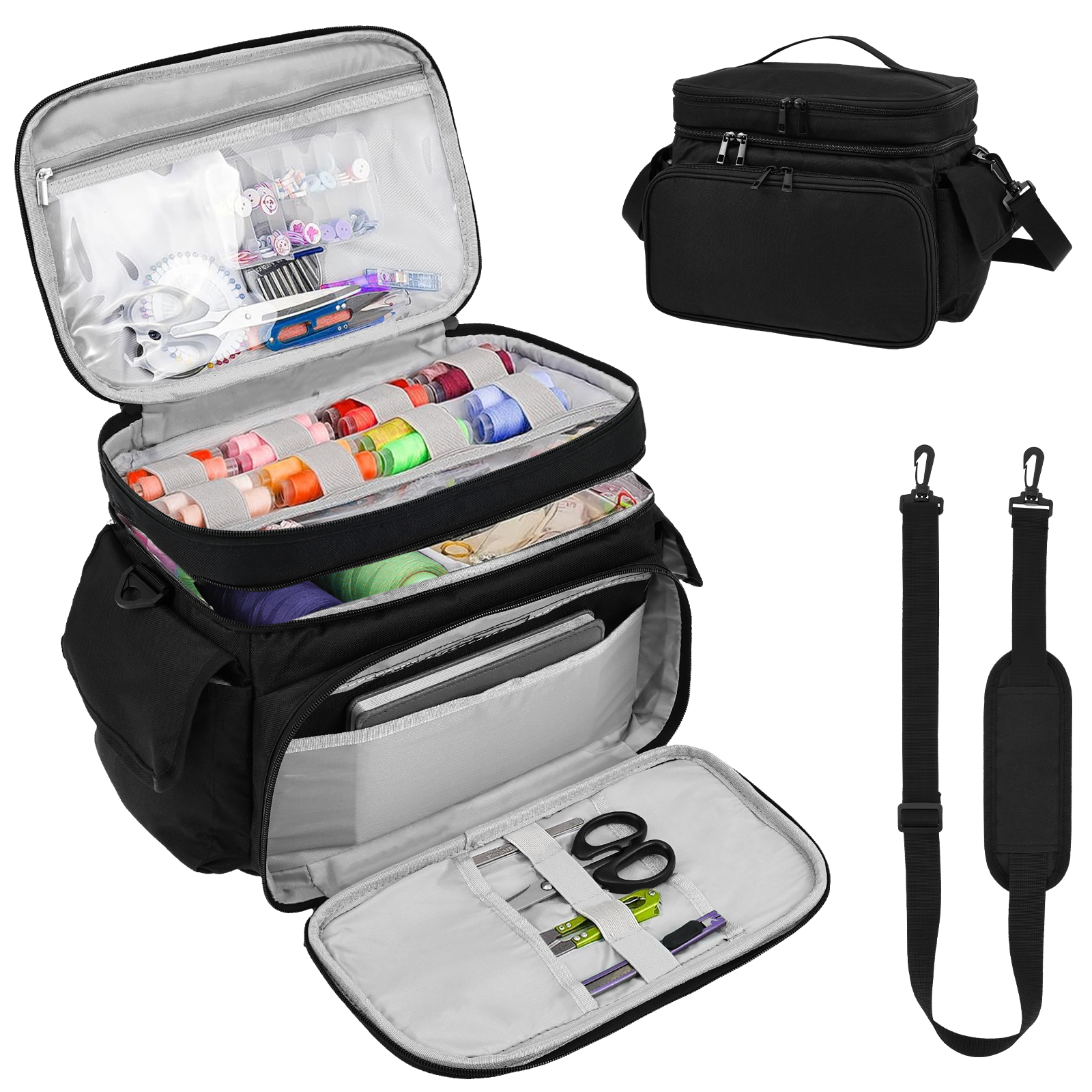 Textile Sewing Kit - Large Sewing Bag Wool Knitting Yarn