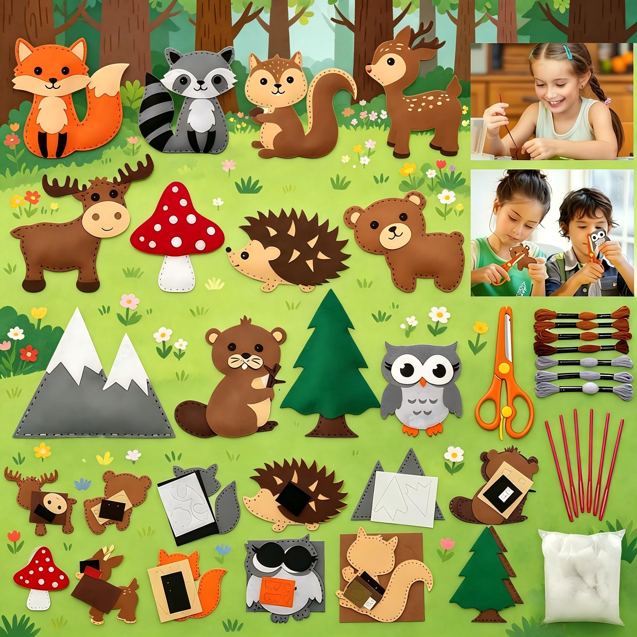 Textile Sewing Kit - Sewing Kit for Kids Woodland Animals