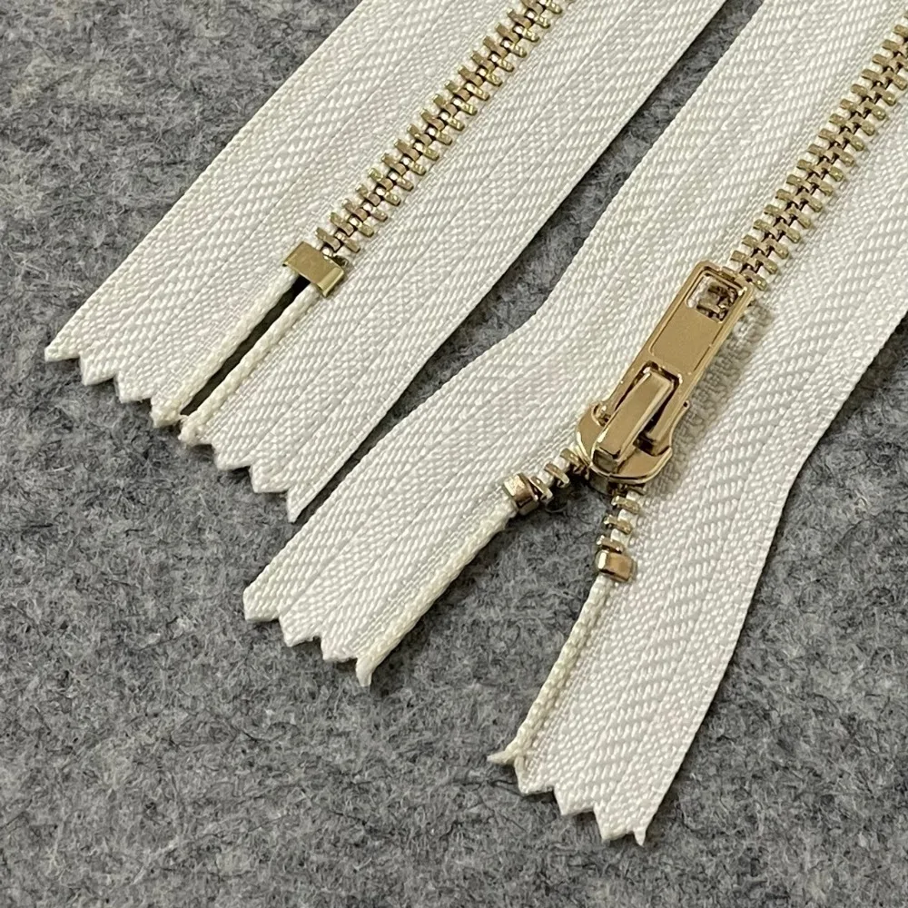 Textile And Sewing Supply - 3# Metal Teeth Zippers 27cm Gold