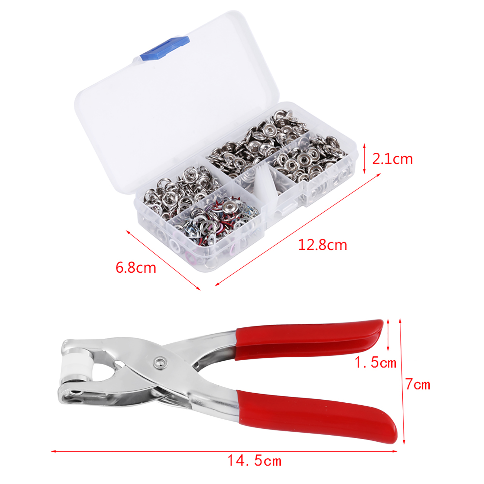 Snap Button Plier - 120 Sets Mix Colors Metal Prong
