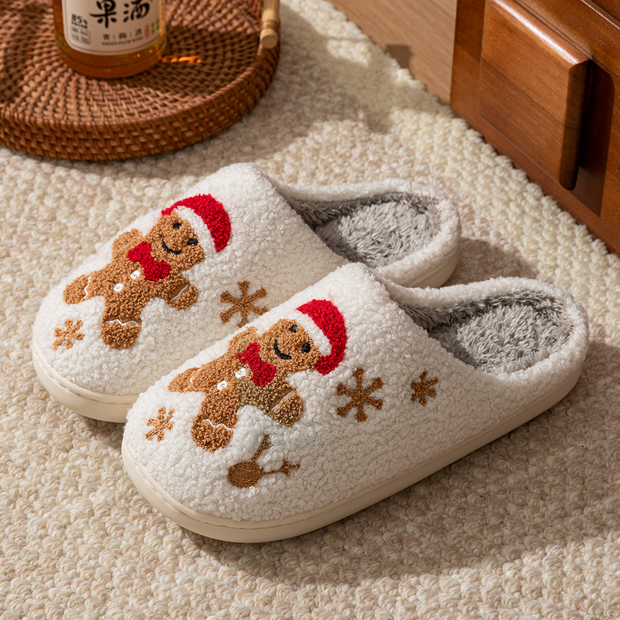Sewing House - Winter Women's Warm Christmas Slippers Cute