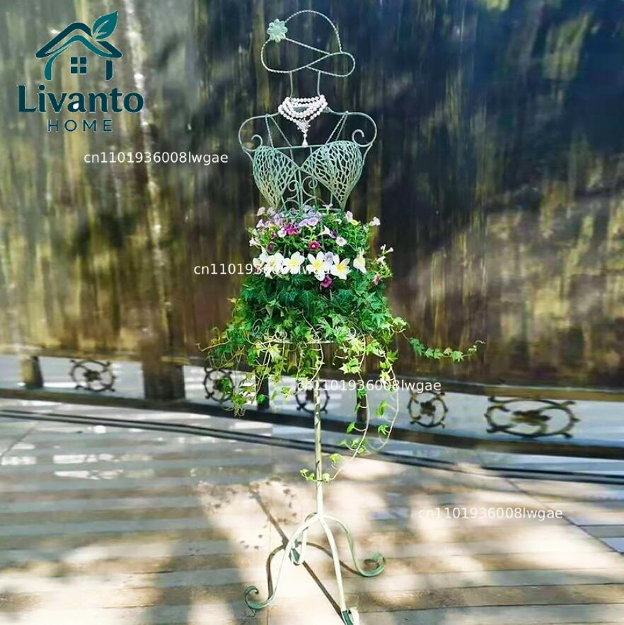 Dress Form Mannequin - Decorative Metal Garden Dress Form Plant