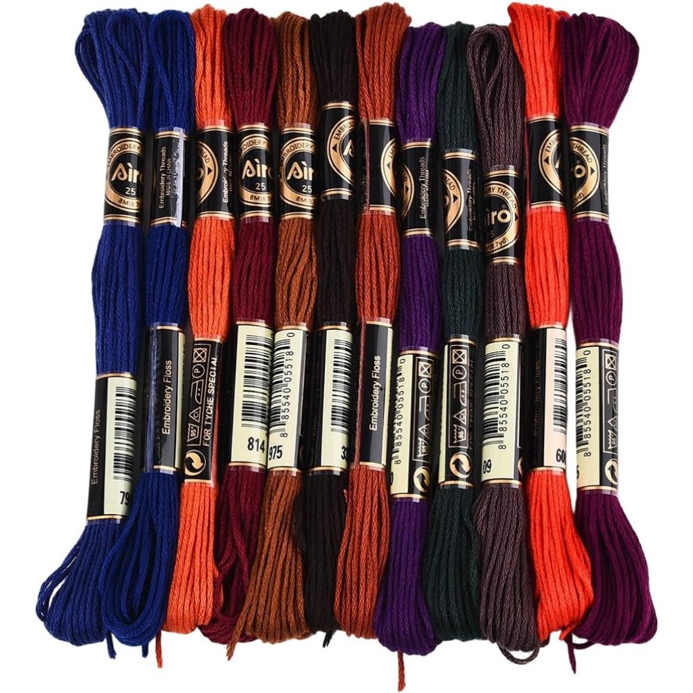 12 Skeins 6 Strands Hand Varie - مراجعة Embroidery Floss Thread وسعره
