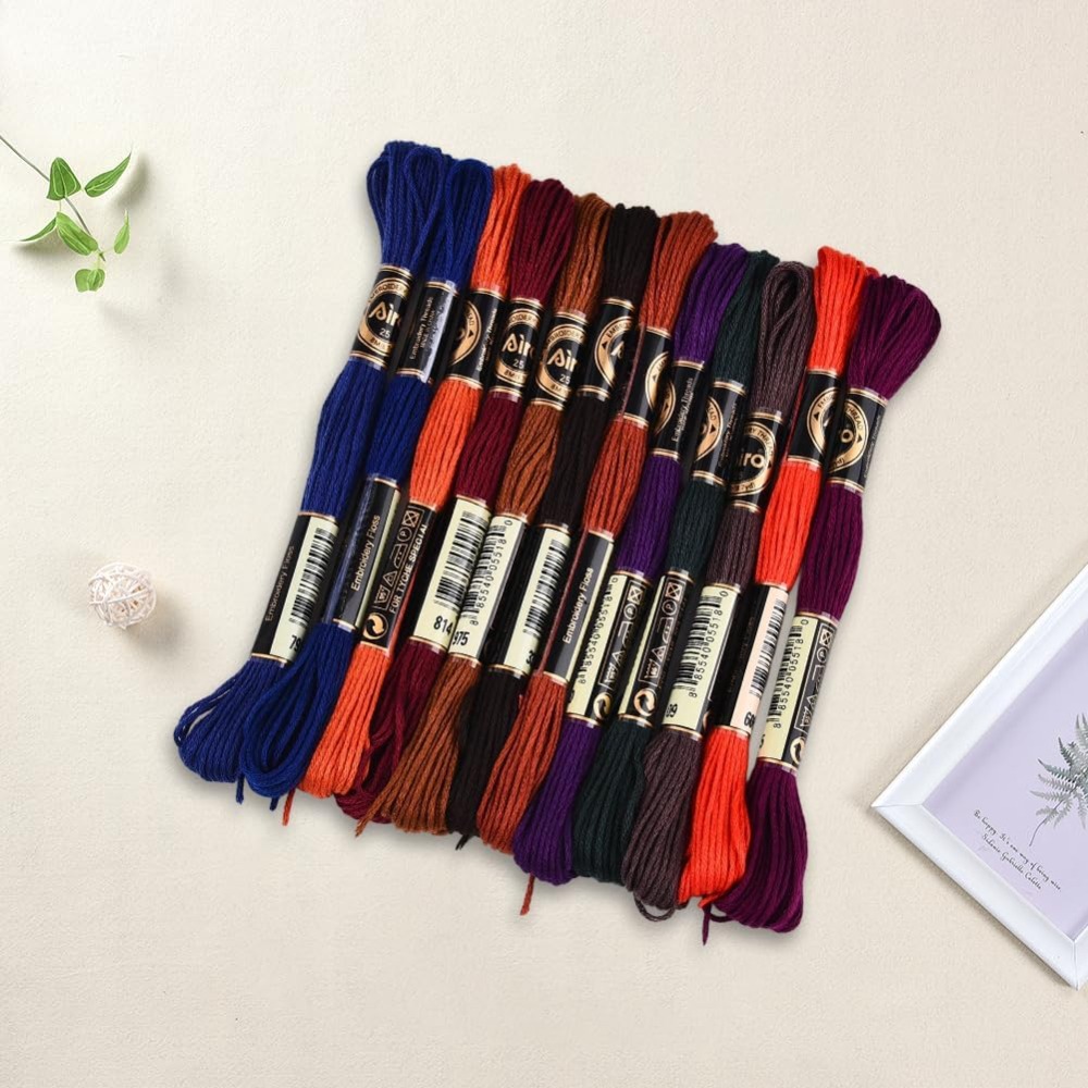 12 Skeins 6 Strands Hand Varie - مراجعة Embroidery Floss Thread وسعره