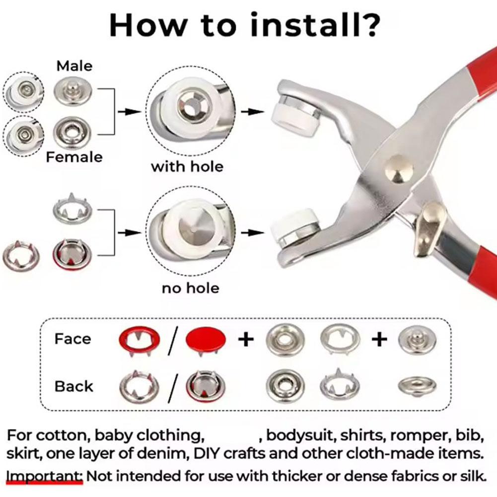 Hot 100pcs Metal Prong Snap Bu - مراجعة Snap Button Plier وسعره