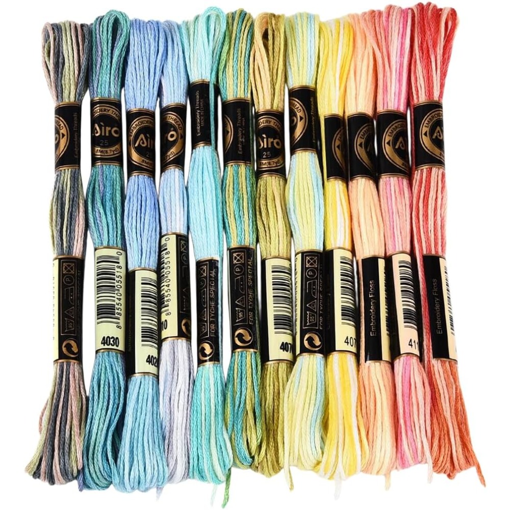 12 Skeins 105 Yards 6 Ply Vari - مراجعة Embroidery Floss Thread وسعره