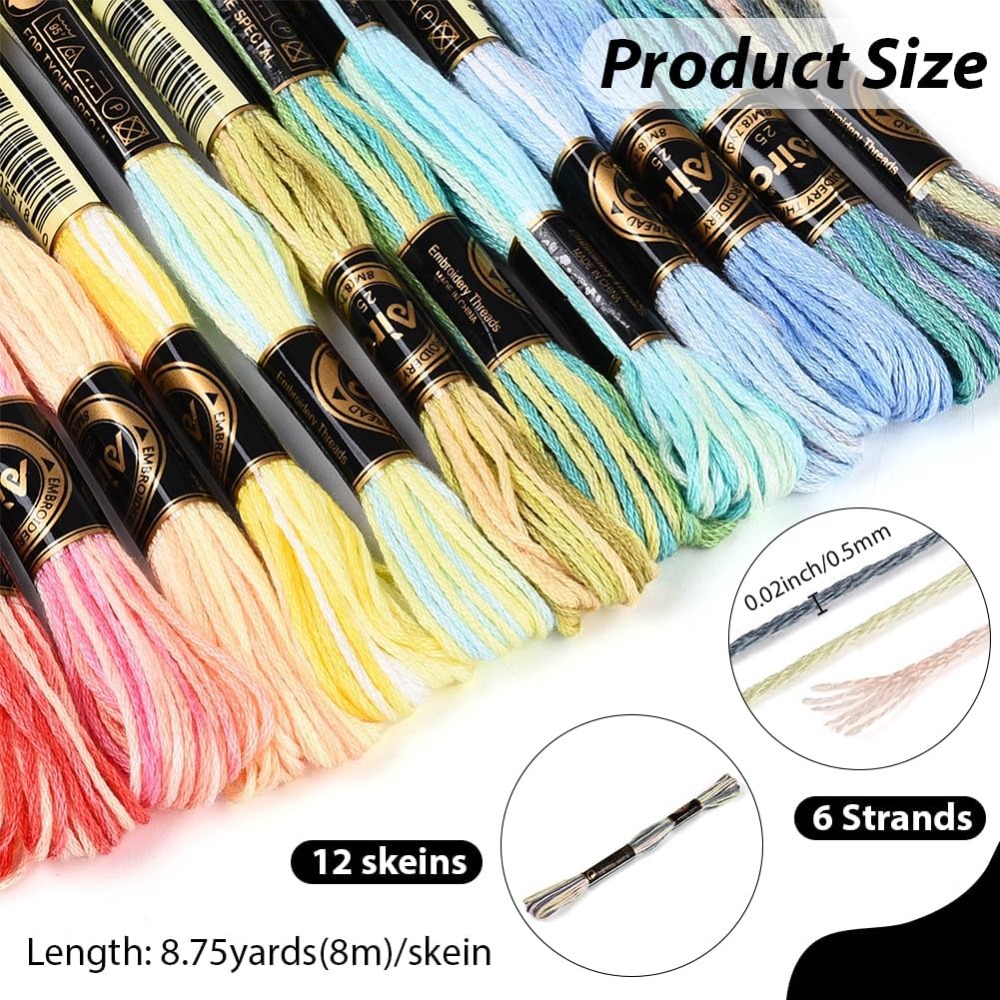 12 Skeins 105 Yards 6 Ply Vari - مراجعة Embroidery Floss Thread وسعره