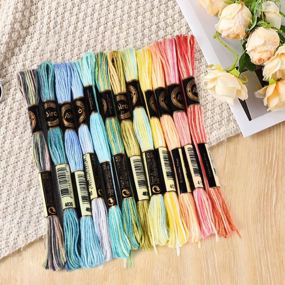 12 Skeins 105 Yards 6 Ply Vari - مراجعة Embroidery Floss Thread وسعره