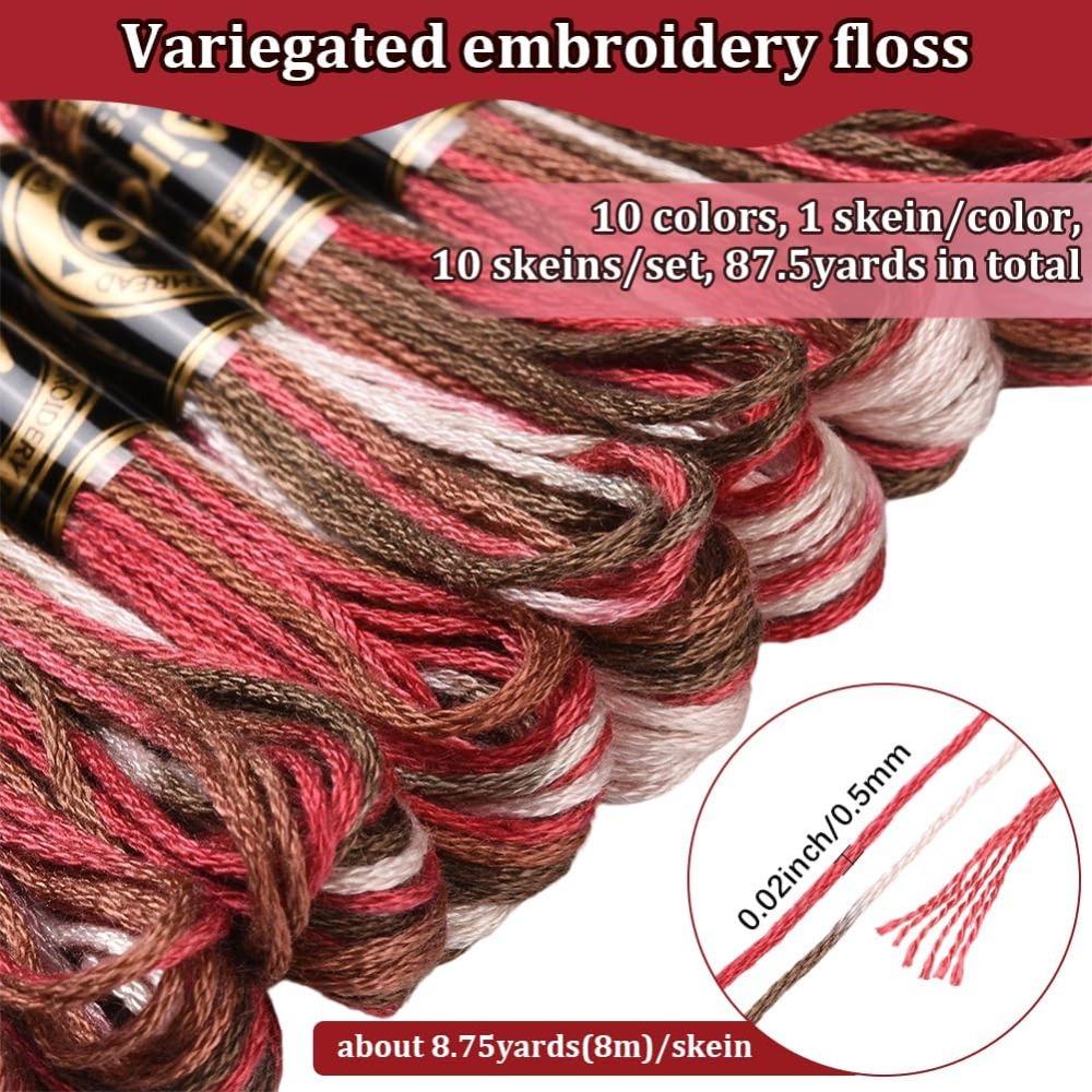 10 Skeins 6 Strands Red Embroi - مراجعة Embroidery Floss Thread وسعره