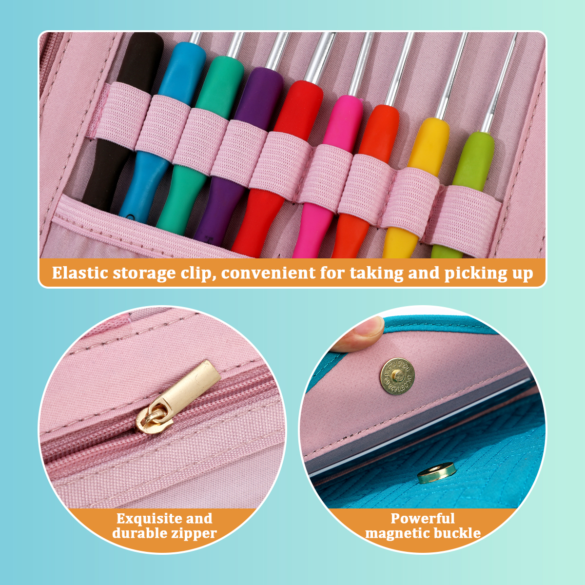 Portable Crochet Hooks Organiz - مراجعة Textile Sewing Kit وسعره
