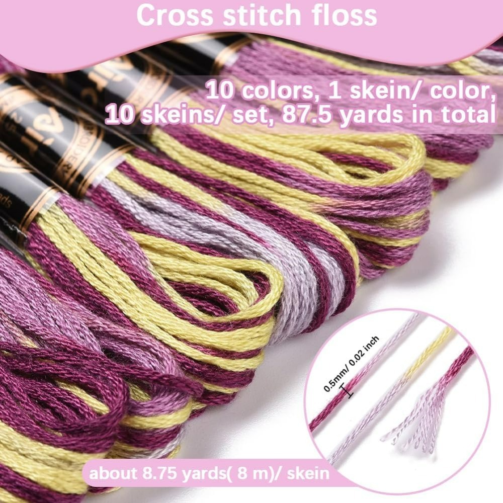 6 Strands Purple Variegated Em - مراجعة Embroidery Floss Thread وسعره