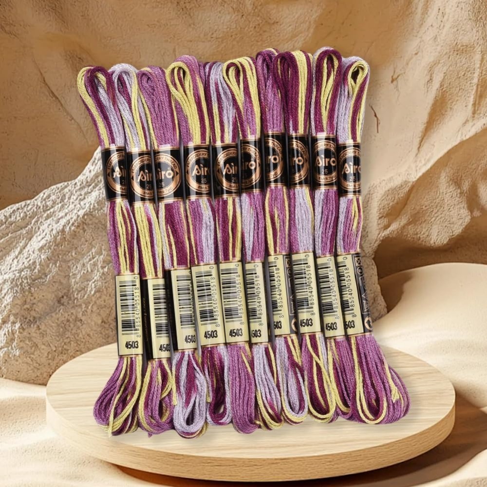 6 Strands Purple Variegated Em - مراجعة Embroidery Floss Thread وسعره