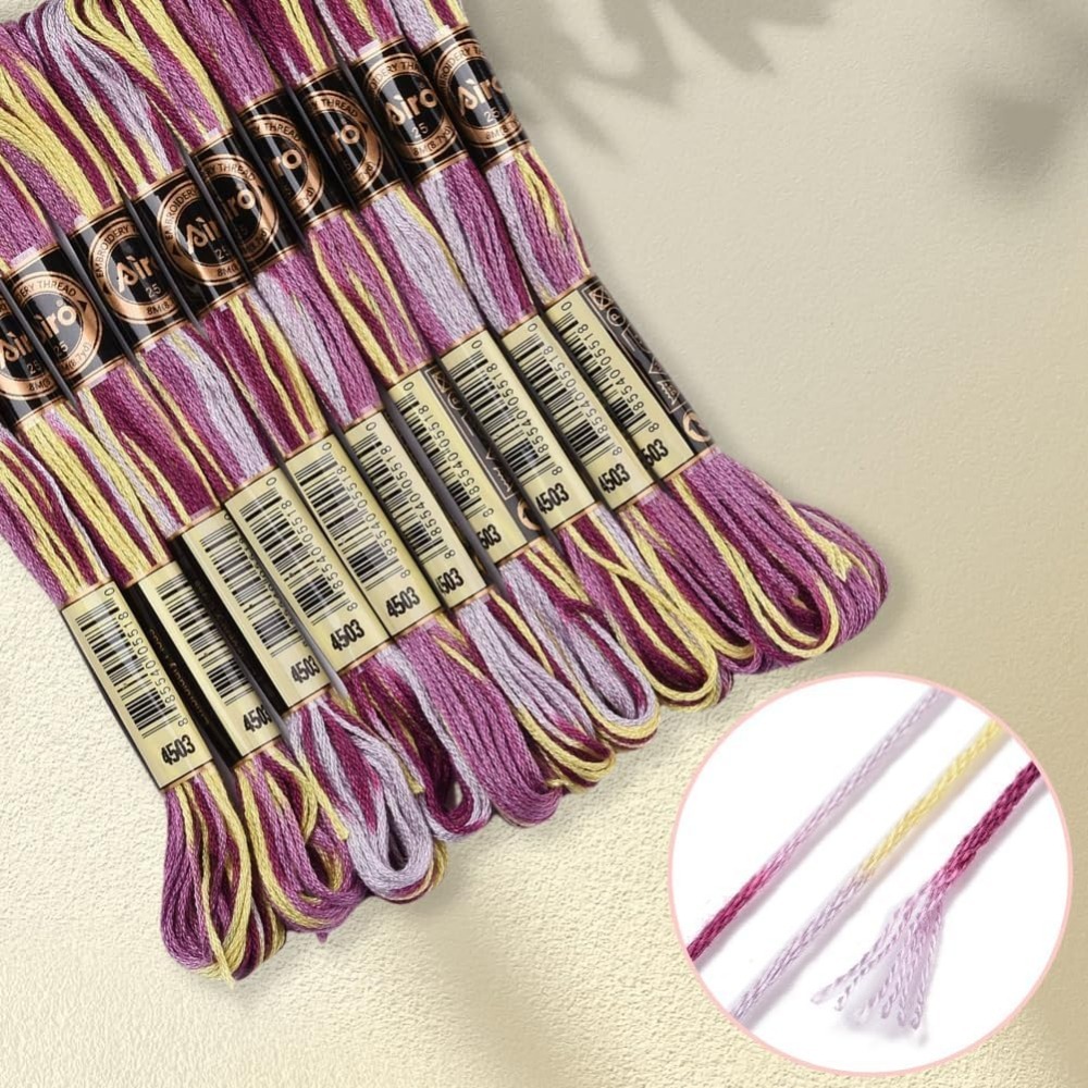 6 Strands Purple Variegated Em - مراجعة Embroidery Floss Thread وسعره