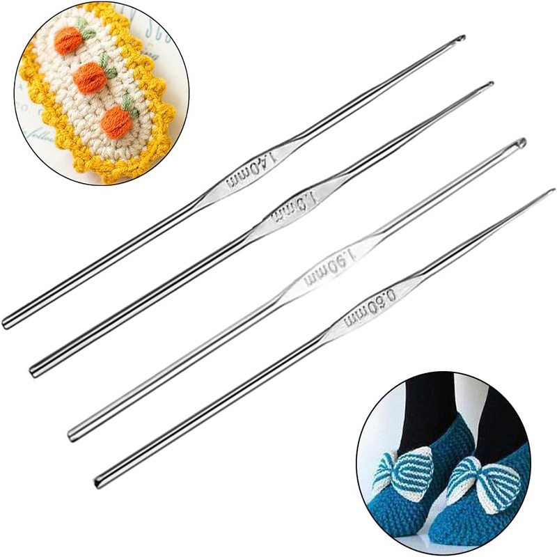 4 Pcs Stainless Steel Crochet  - مراجعة Textile Sewing Kit وسعره