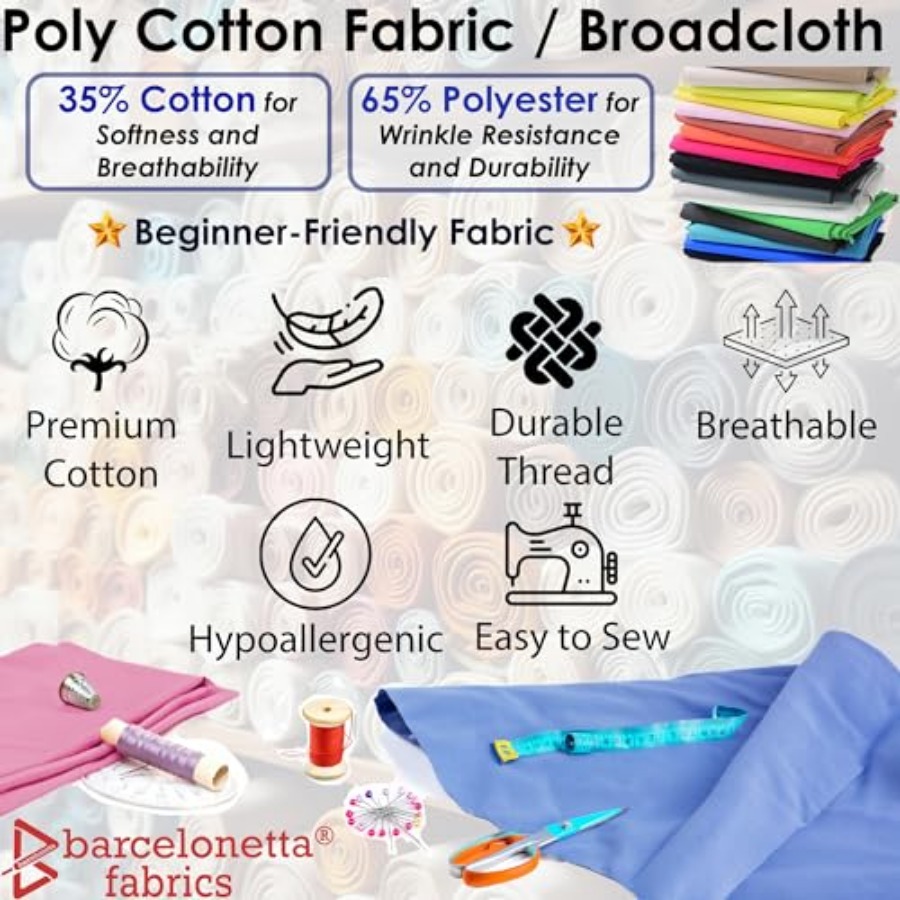 Poly Cotton Fabric for Sewing  - مراجعة Sewing Fabric وسعره
