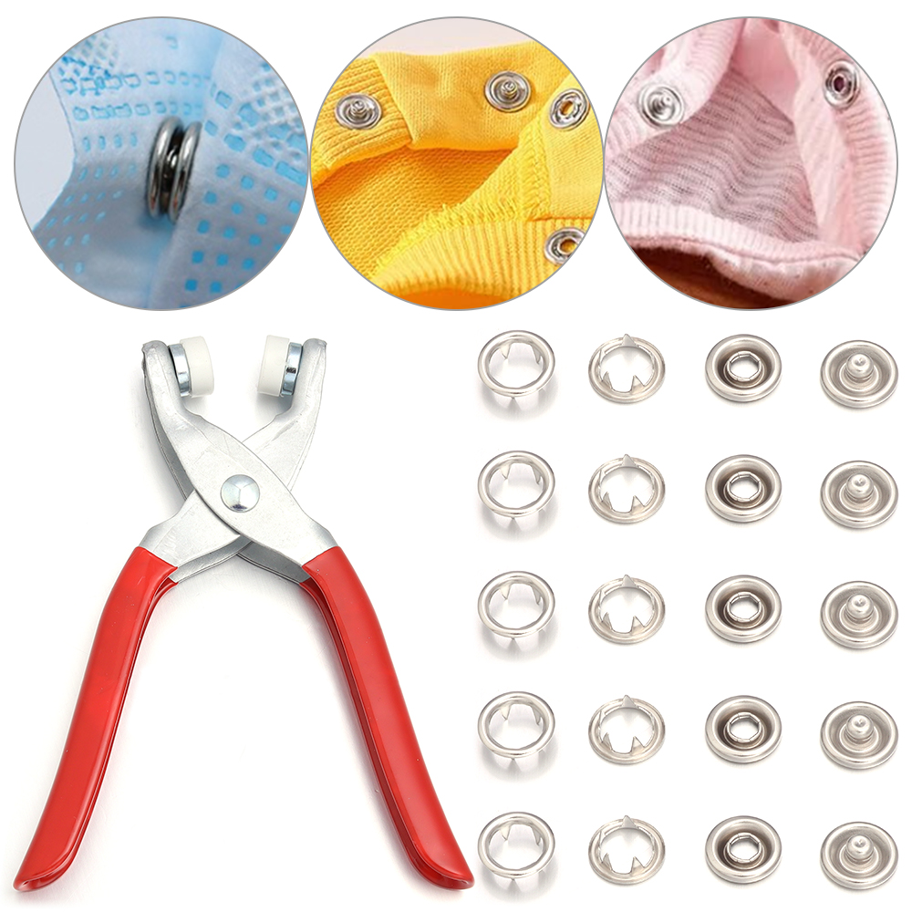 50sets 7.5/9.5/11mm Stainless  - مراجعة Snap Button Plier وسعره