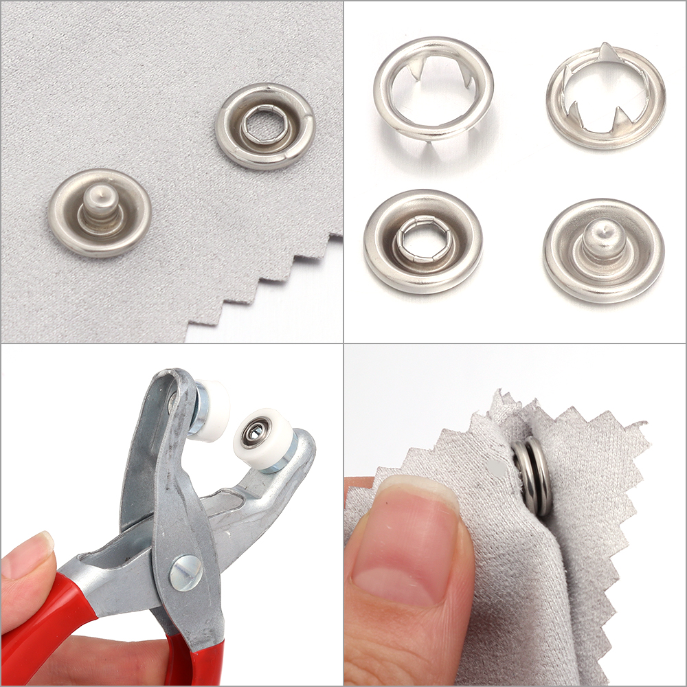 50sets 7.5/9.5/11mm Stainless  - مراجعة Snap Button Plier وسعره