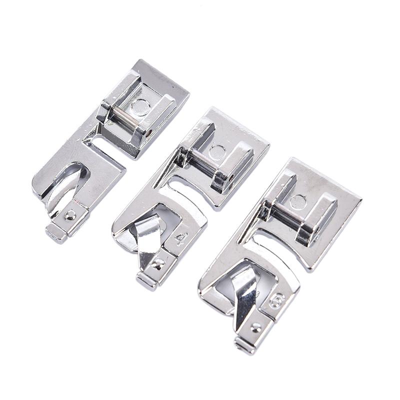 HOT! 3pcs 3mm, 4mm 6mm Narrow  - مراجعة Rolled Hem Foot وسعره