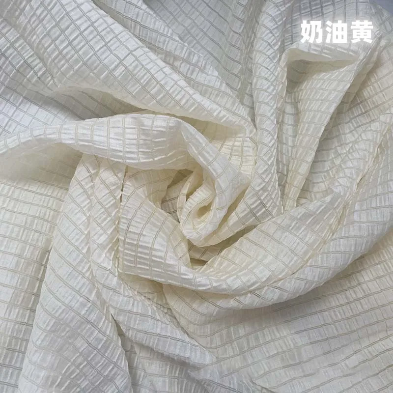 Cream Yellow Checkered Fabric  - مراجعة Is Sewing A Textile Craft وسعره