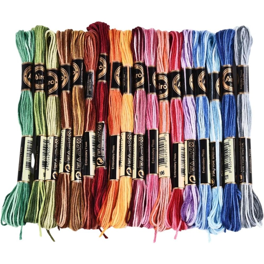 18 Skeins 6 Strands Colorful V - مراجعة Embroidery Floss Thread وسعره