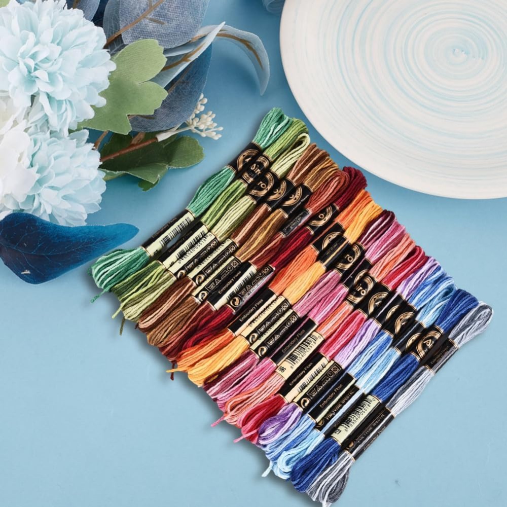 18 Skeins 6 Strands Colorful V - مراجعة Embroidery Floss Thread وسعره