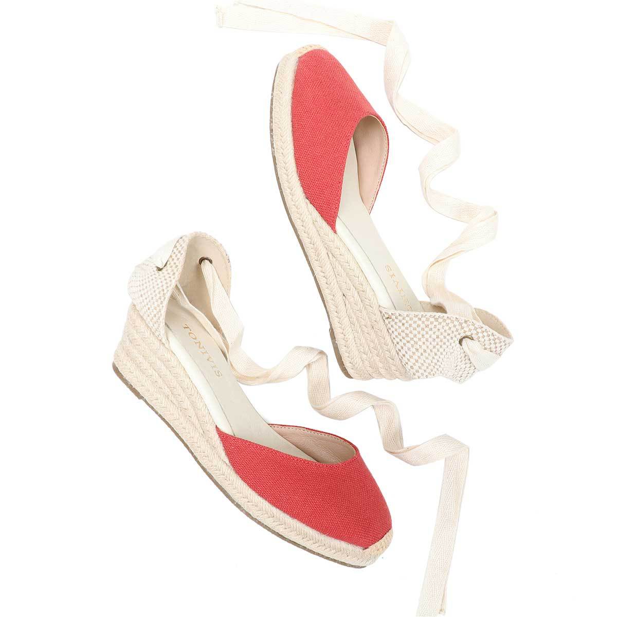 Women Wedge Espadrilles Lace U - مراجعة Sewing Fabric وسعره
