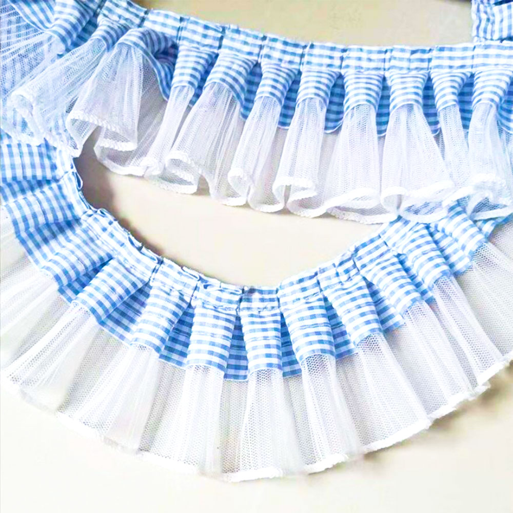 1 Yard 7CM Pleated Plaid Lace  - مراجعة Textile And Sewing Supply وسعره