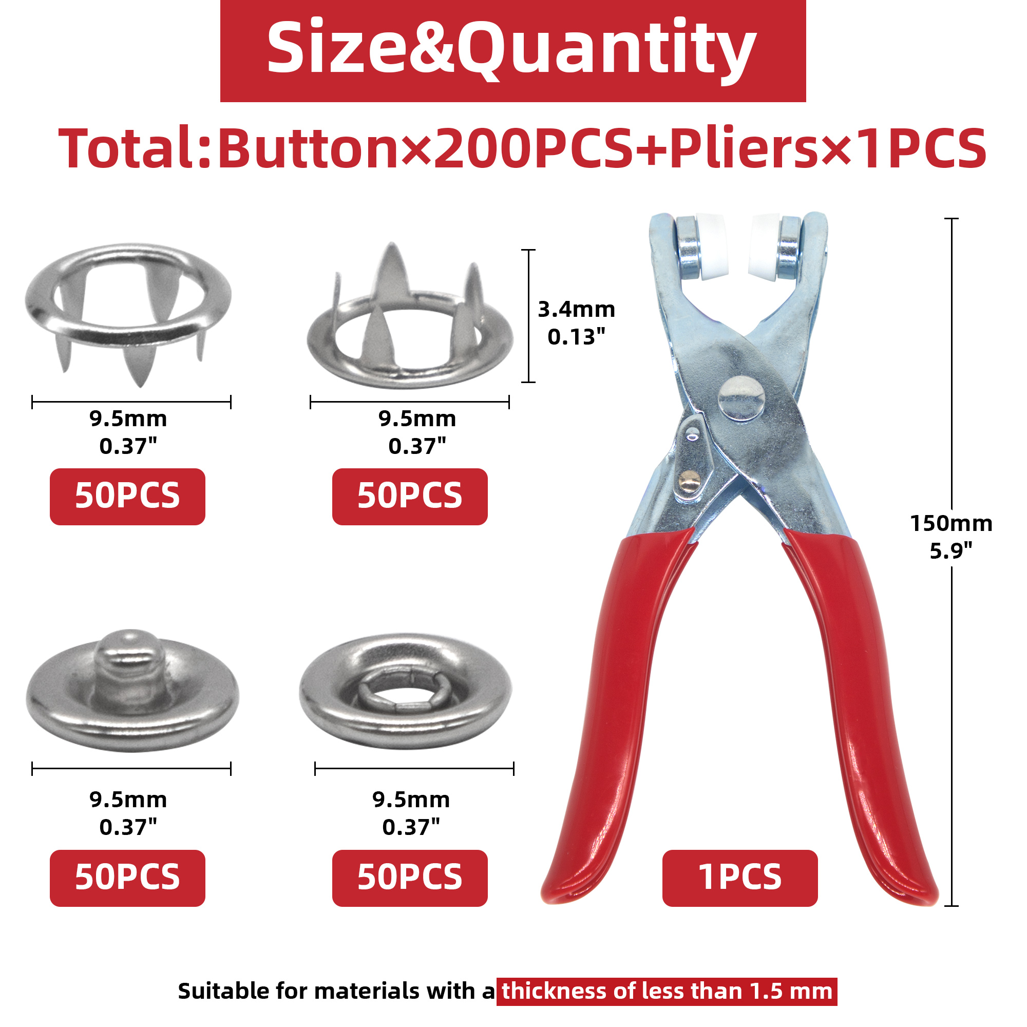 50 Sets Snap Fasteners Kit Too - مراجعة Snap Button Plier وسعره