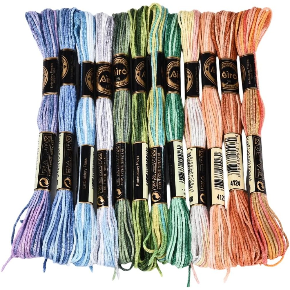 12 Skeins 105 Yards Cross Stit - مراجعة Embroidery Floss Thread وسعره