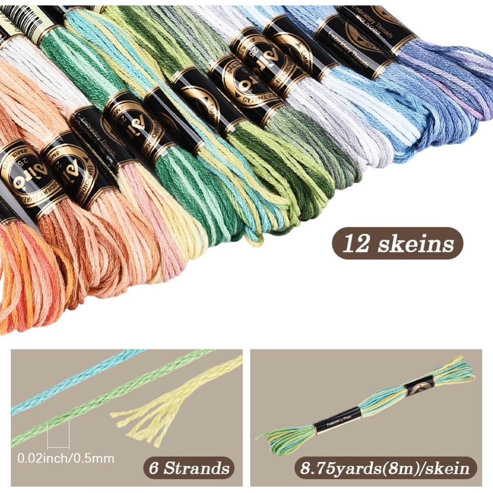 12 Skeins 105 Yards Cross Stit - مراجعة Embroidery Floss Thread وسعره