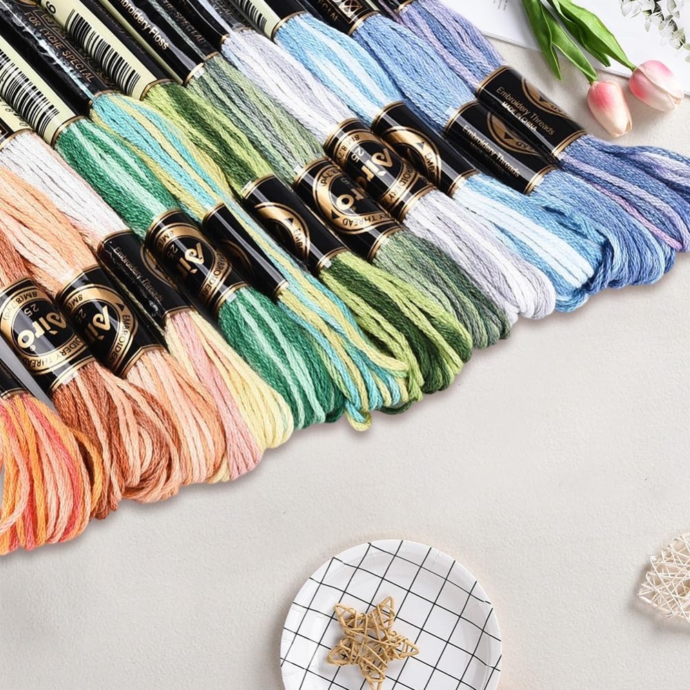 12 Skeins 105 Yards Cross Stit - مراجعة Embroidery Floss Thread وسعره