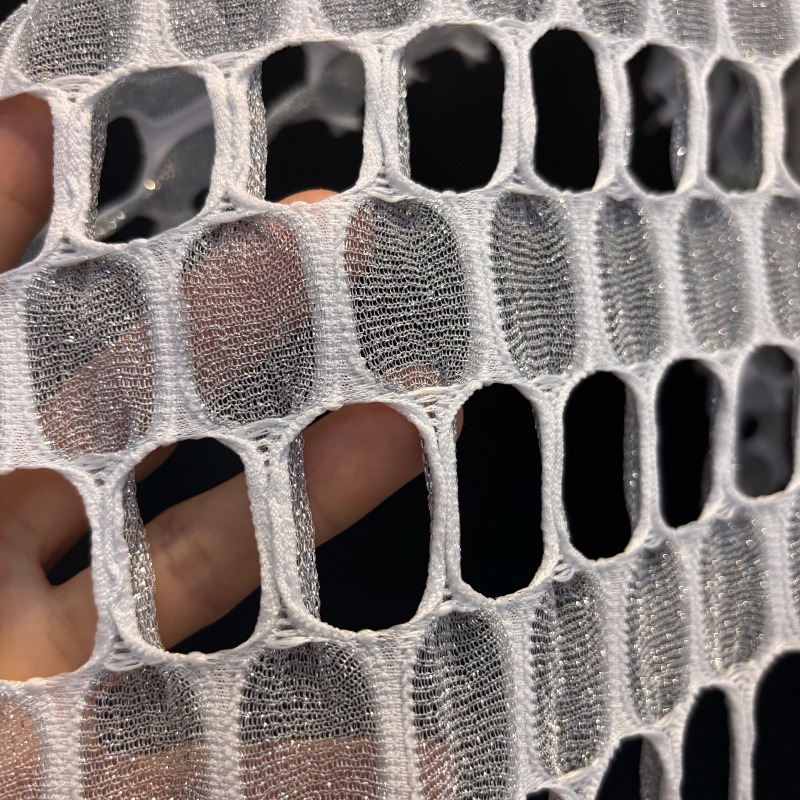 Silver Lurex Hollow Out Oval D - مراجعة Sewing Fabric وسعره
