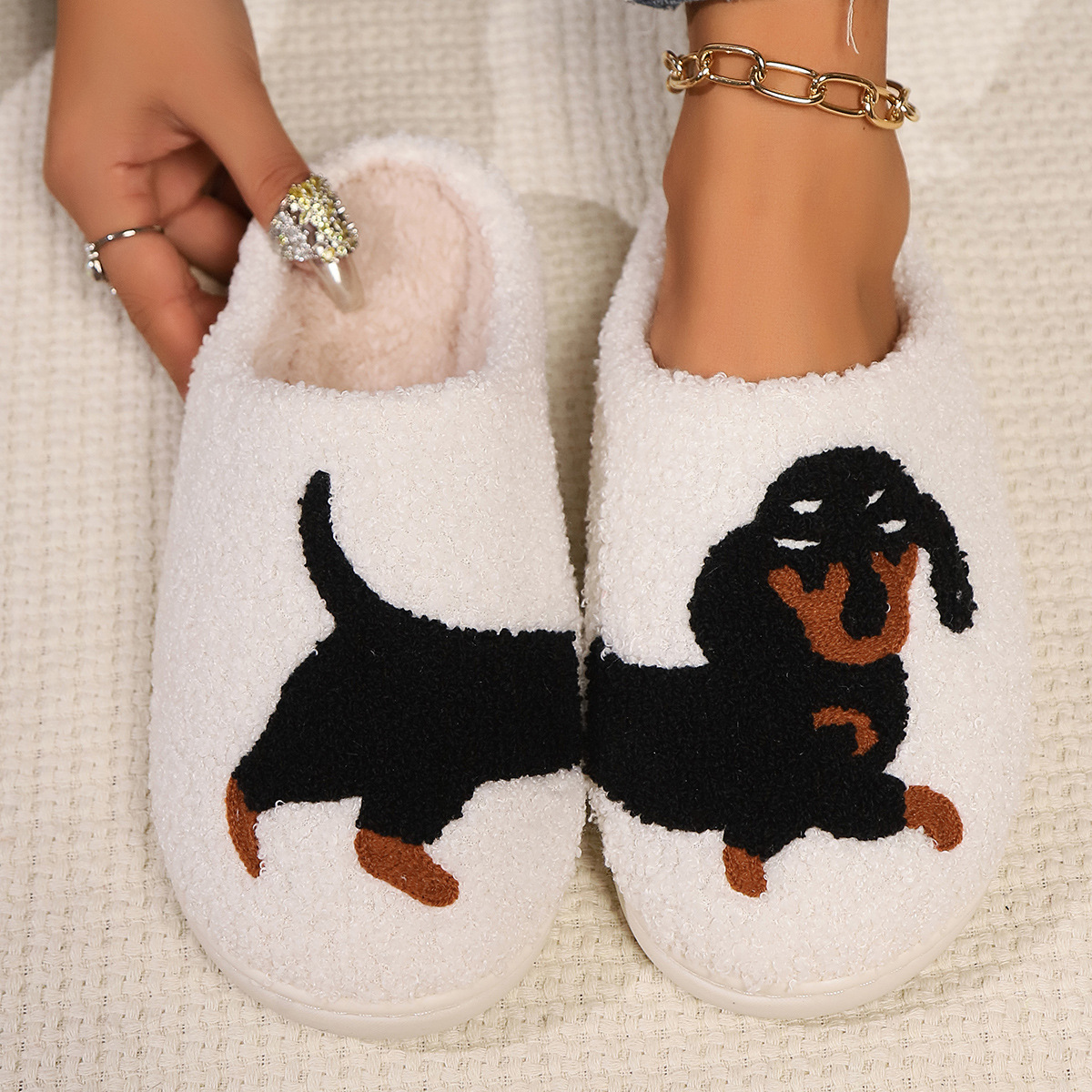 Winter Plush Cute Dachshund Em - مراجعة Sewing Fabric وسعره