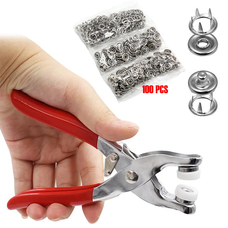 100pc Five-prong ButtonInstall - مراجعة Snap Button Plier وسعره